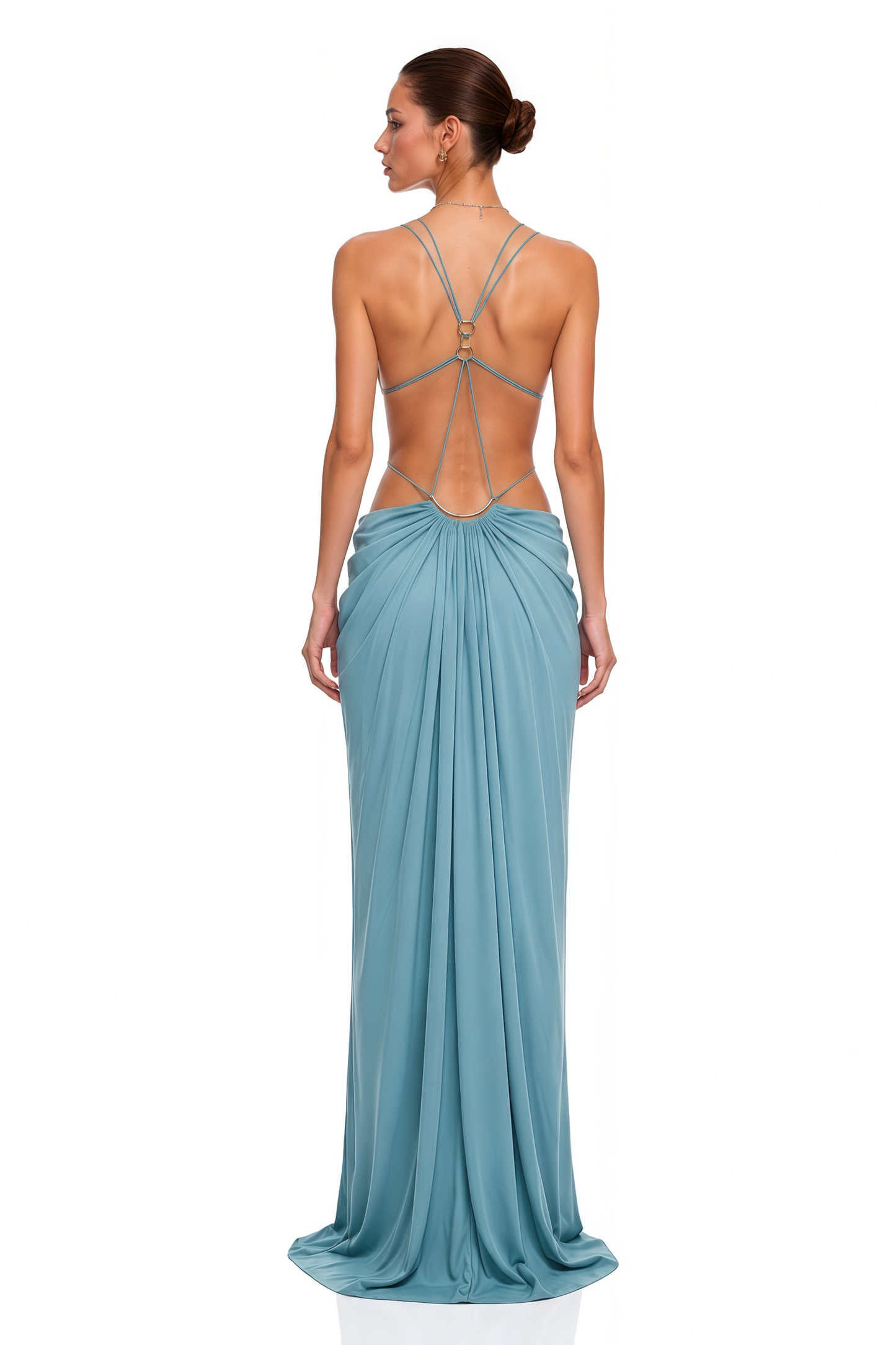 Sienna Blue Cut-Out Halterneck Maxi Dress