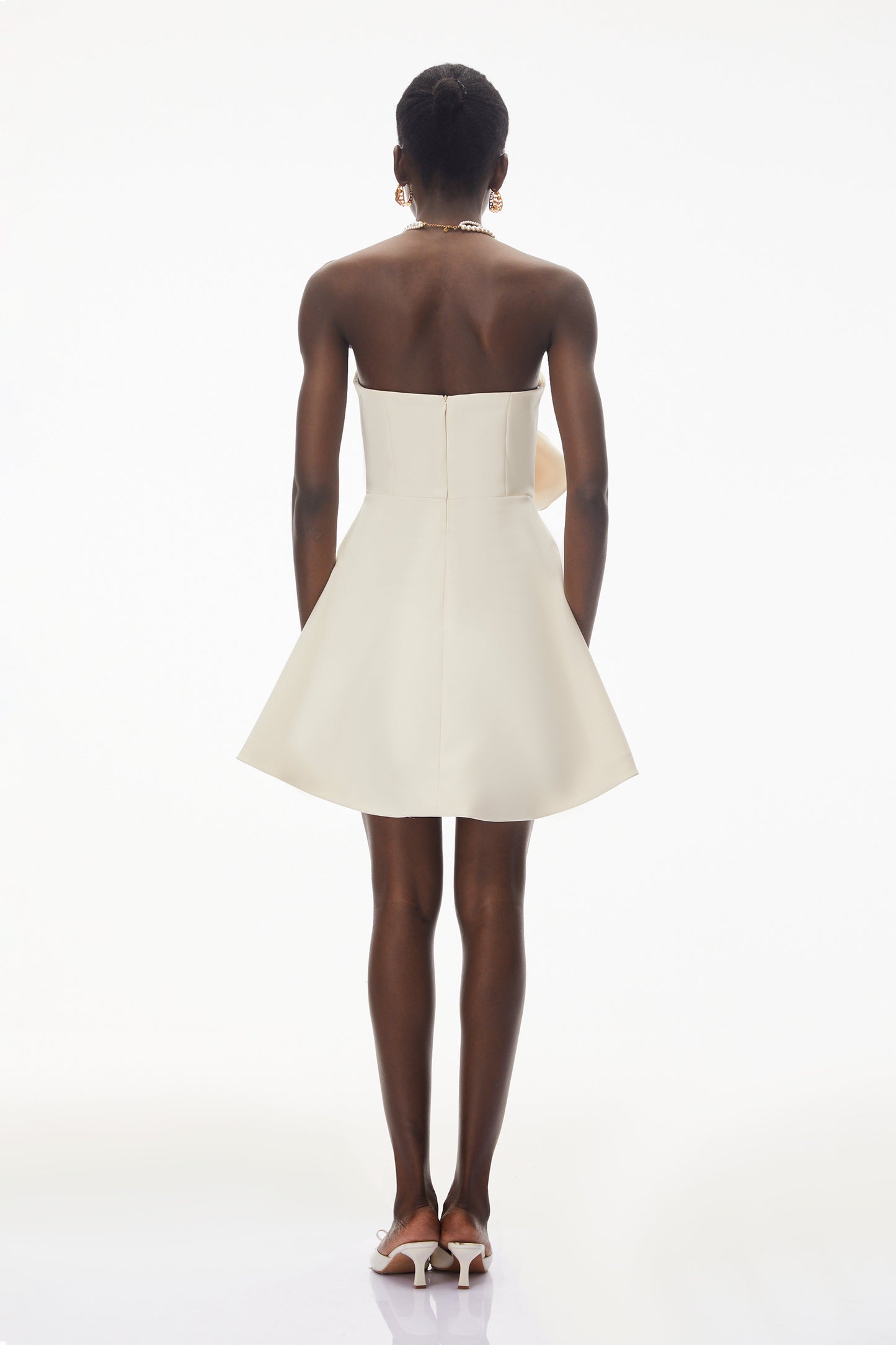 Sienna Ivory Mini Dress with 3D Floral