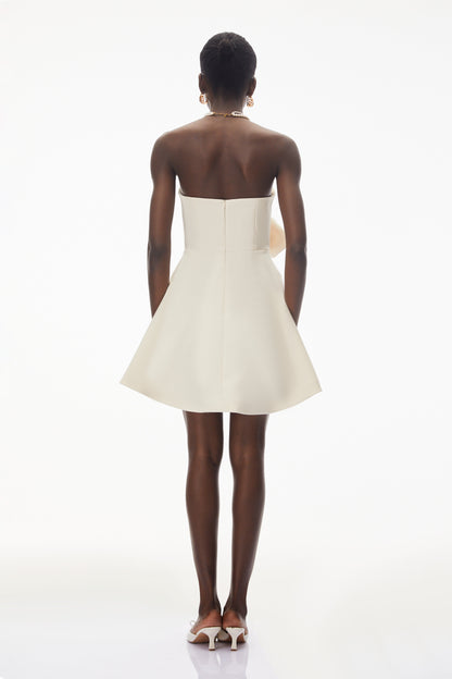 Sienna Ivory Mini Dress with 3D Floral