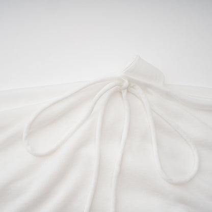 Sigrun White Asymmetrical Gathered Maxi Dress