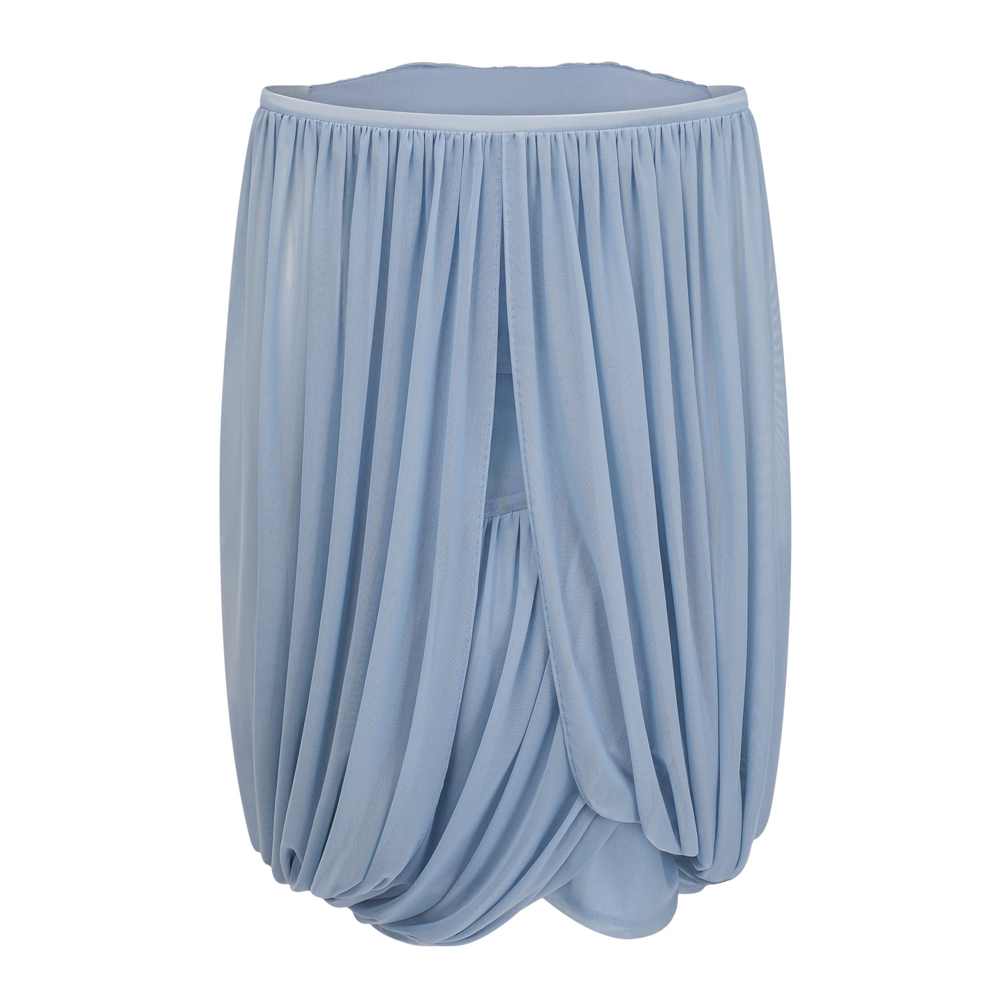 Suné Blue Cross Front Ruched Mini Dress
