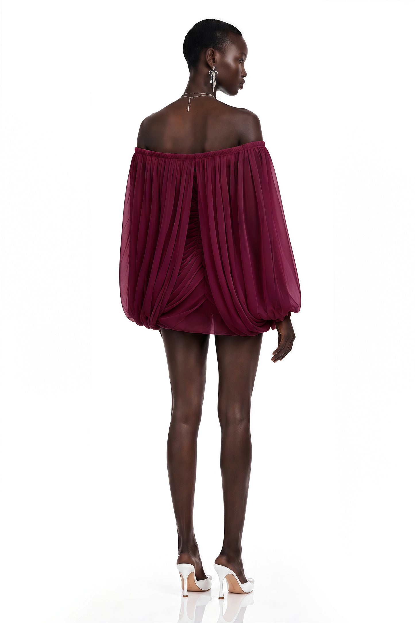 Suné Red Cross Front Ruched Mini Dress