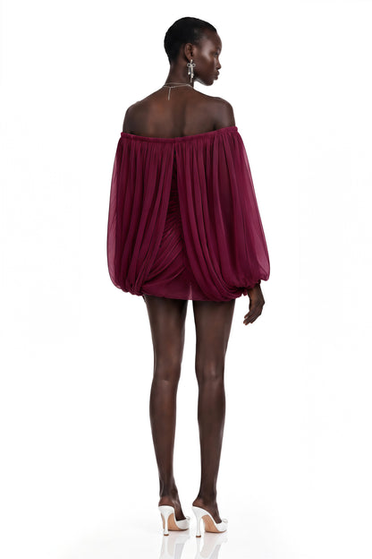 Suné Red Cross Front Ruched Mini Dress