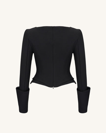 Lydia Korse Esintili Blazer Ceket - Siyah