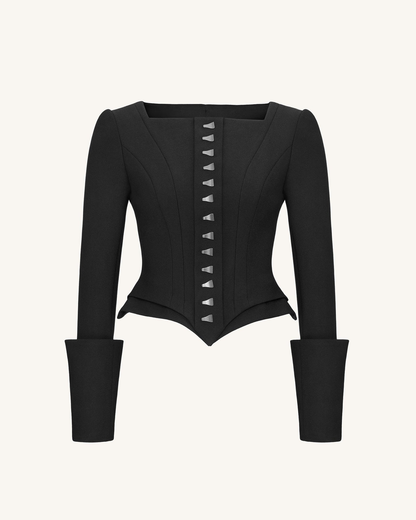 Lydia Korse Esintili Blazer Ceket - Siyah