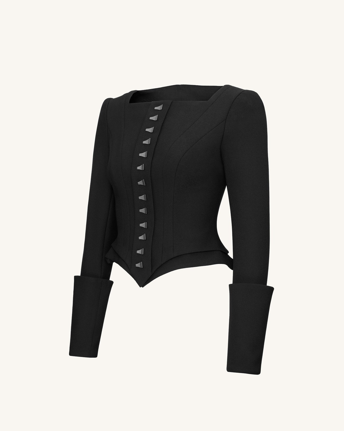 Lydia Korse Esintili Blazer Ceket - Siyah