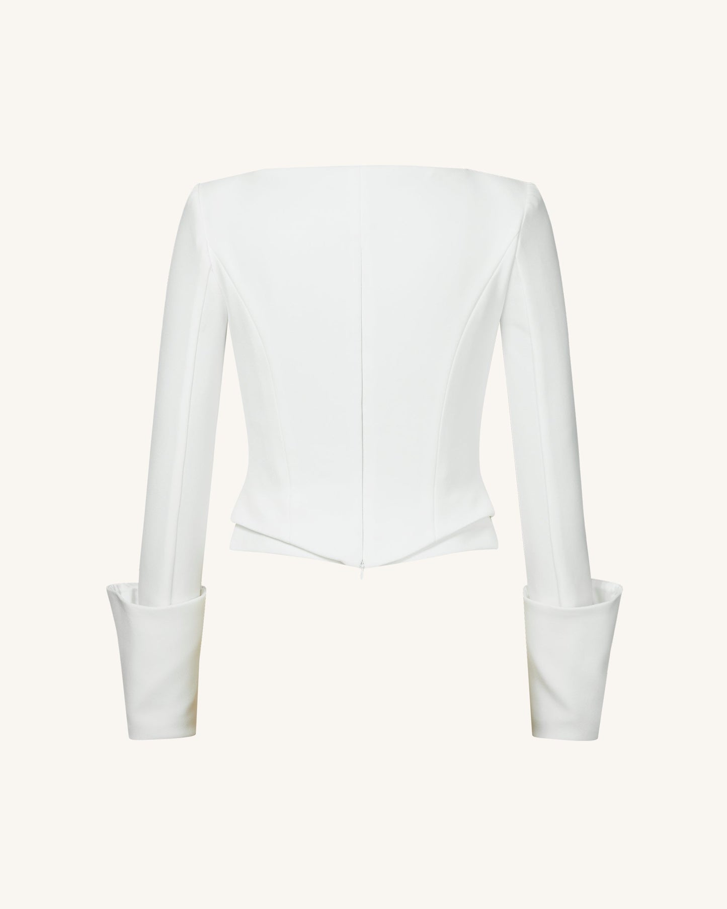 Lydia Korse Esintili Blazer Ceket - Beyaz