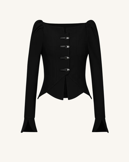 Olivia Puff Omuz Blazer Ceket - Siyah