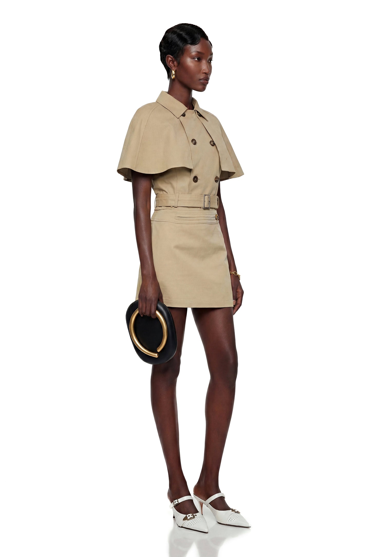 Tova Khaki Cape Crop Top