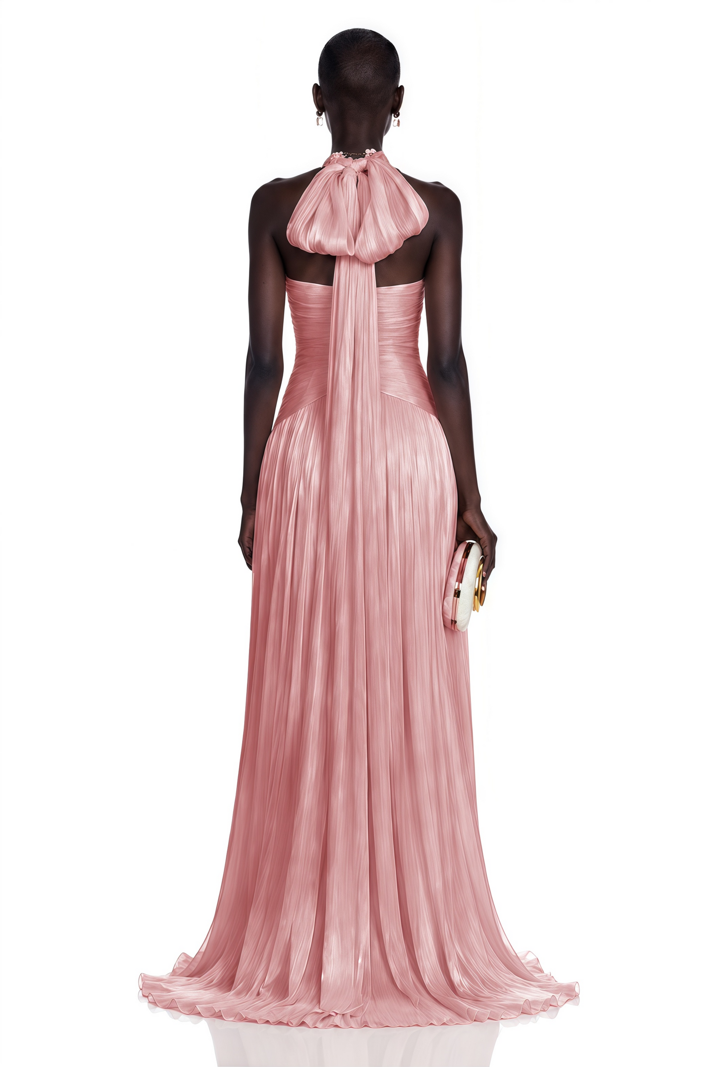 Uranie Pink Gathered Maxi Dress