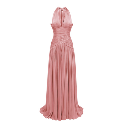 Uranie Pink Gathered Maxi Dress
