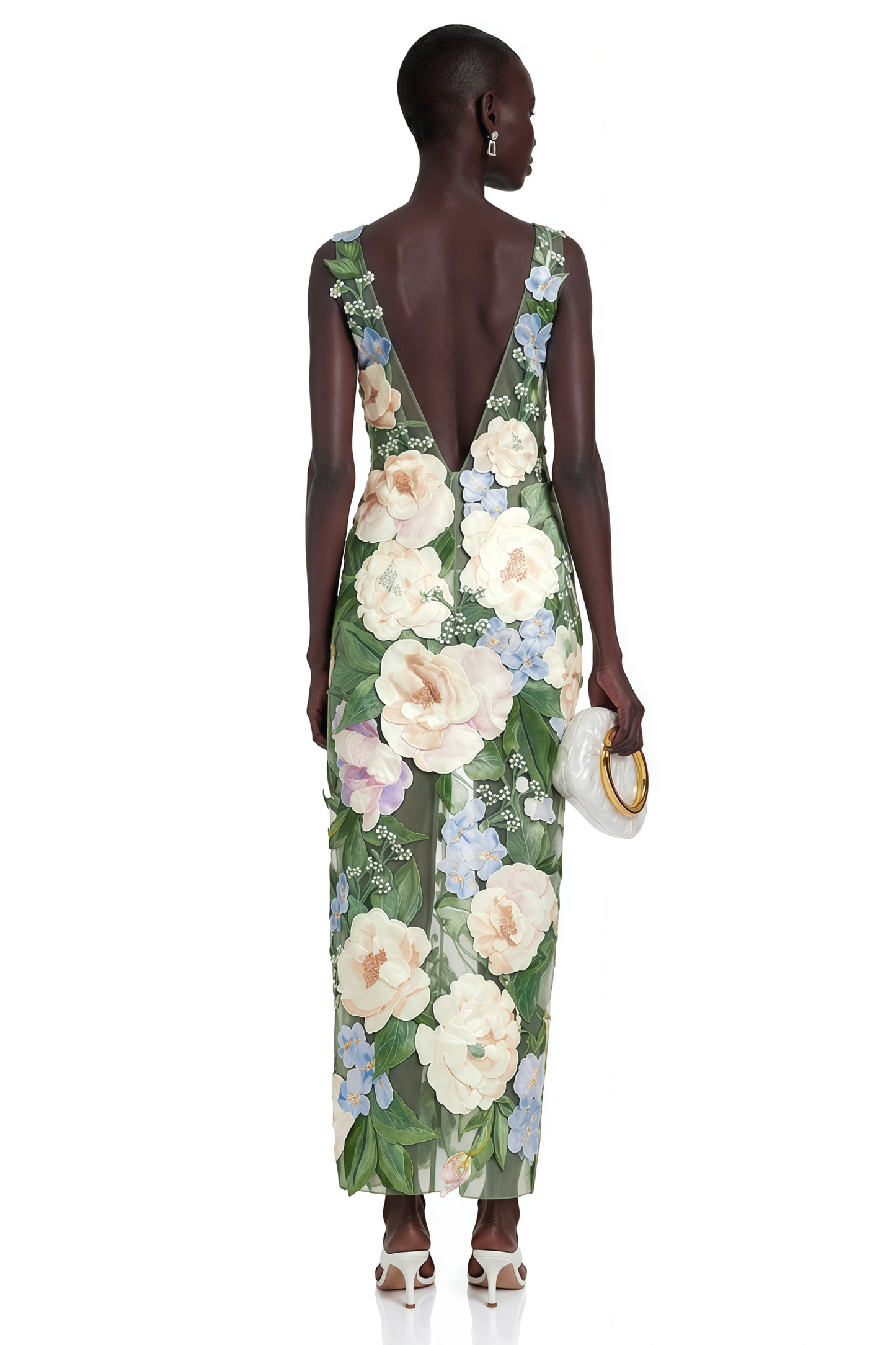 Valencia Emerald Green Sleeveless Floral Maxi Dress
