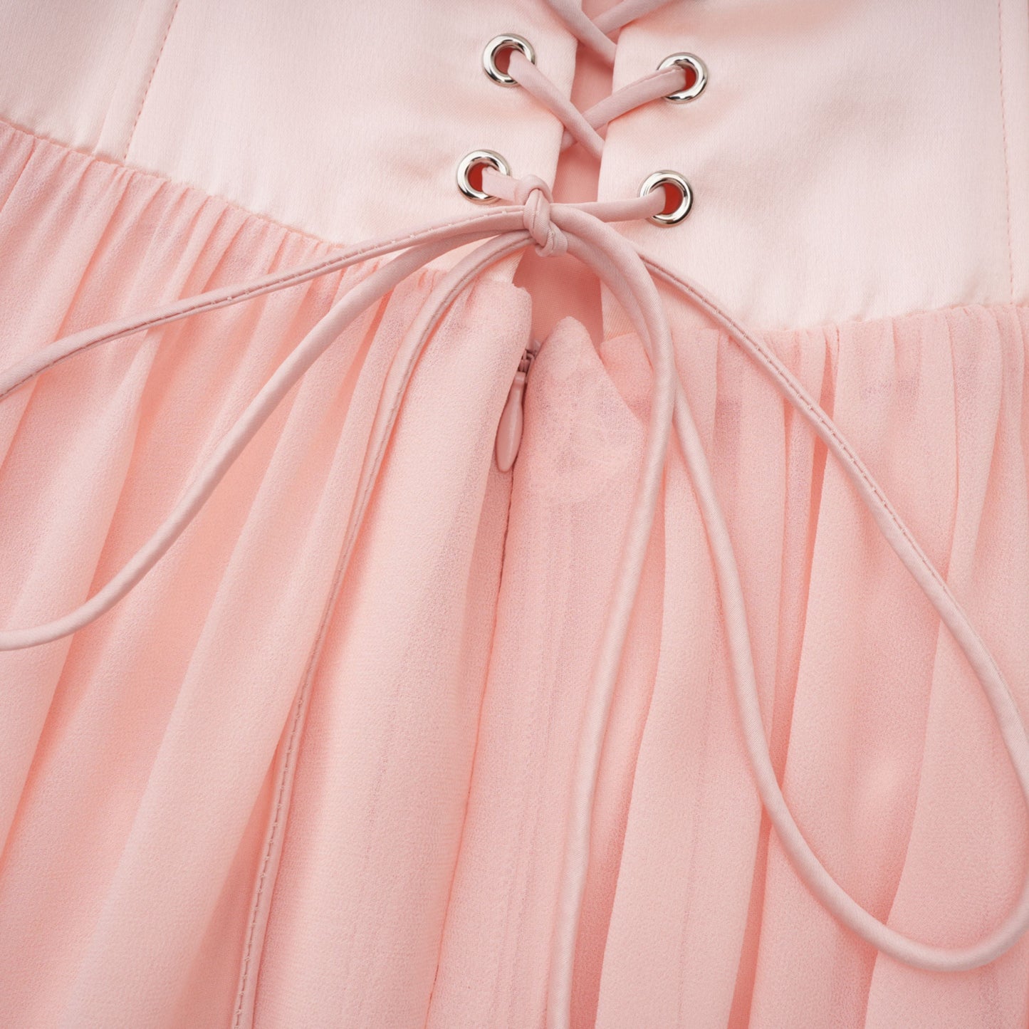Vasylyna Pink Sweetheart Pleated Maxi Dress