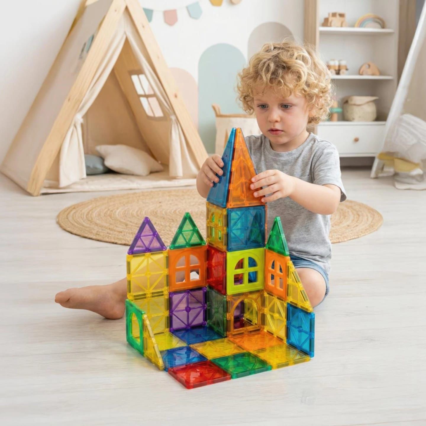 Toy Mind™ 78 Parça Dev Eğitici STEM Blok Seti - Montessori Uyumlu