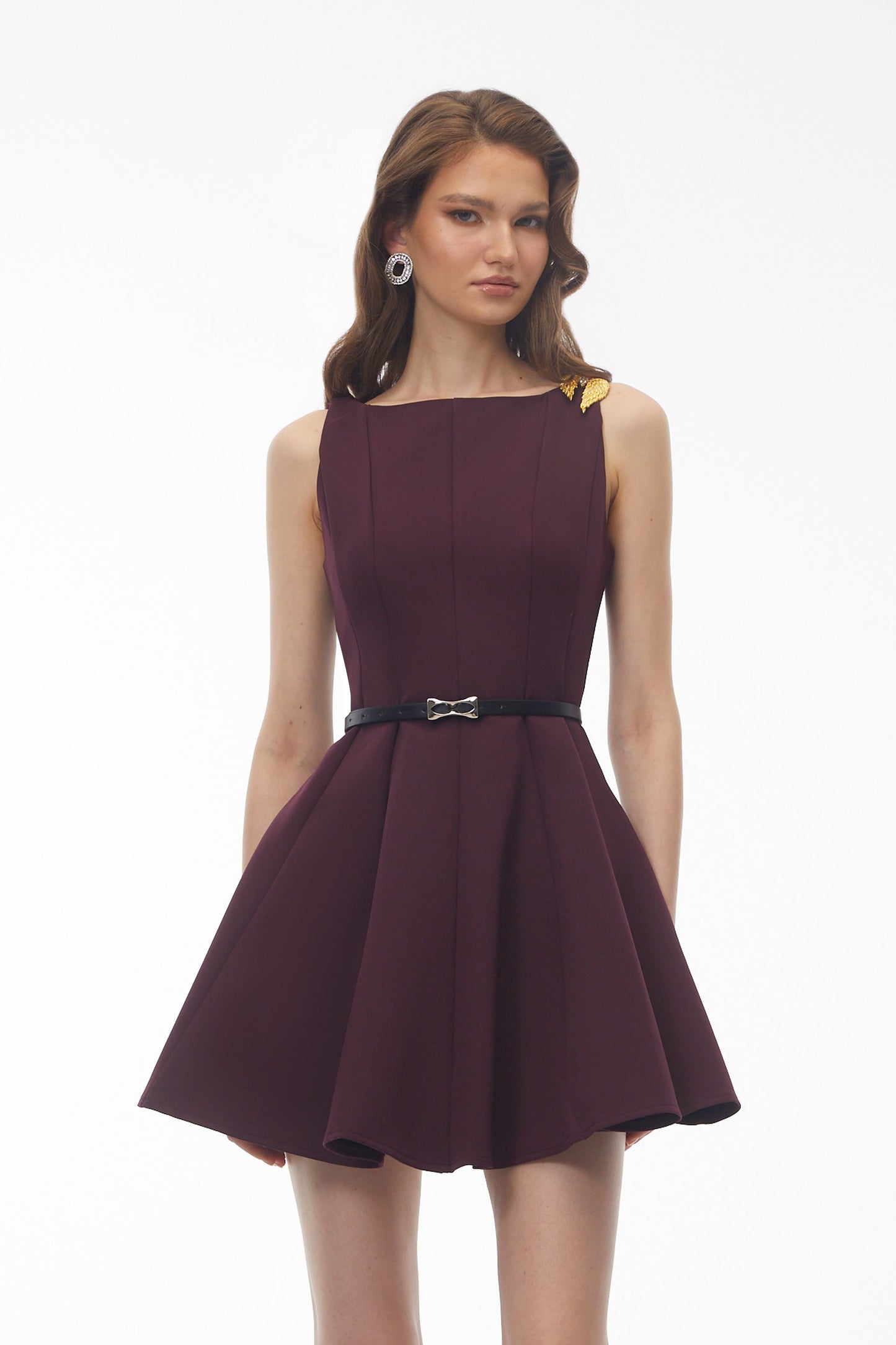 Willow Purple Sleeveless Pleated Mini Dress