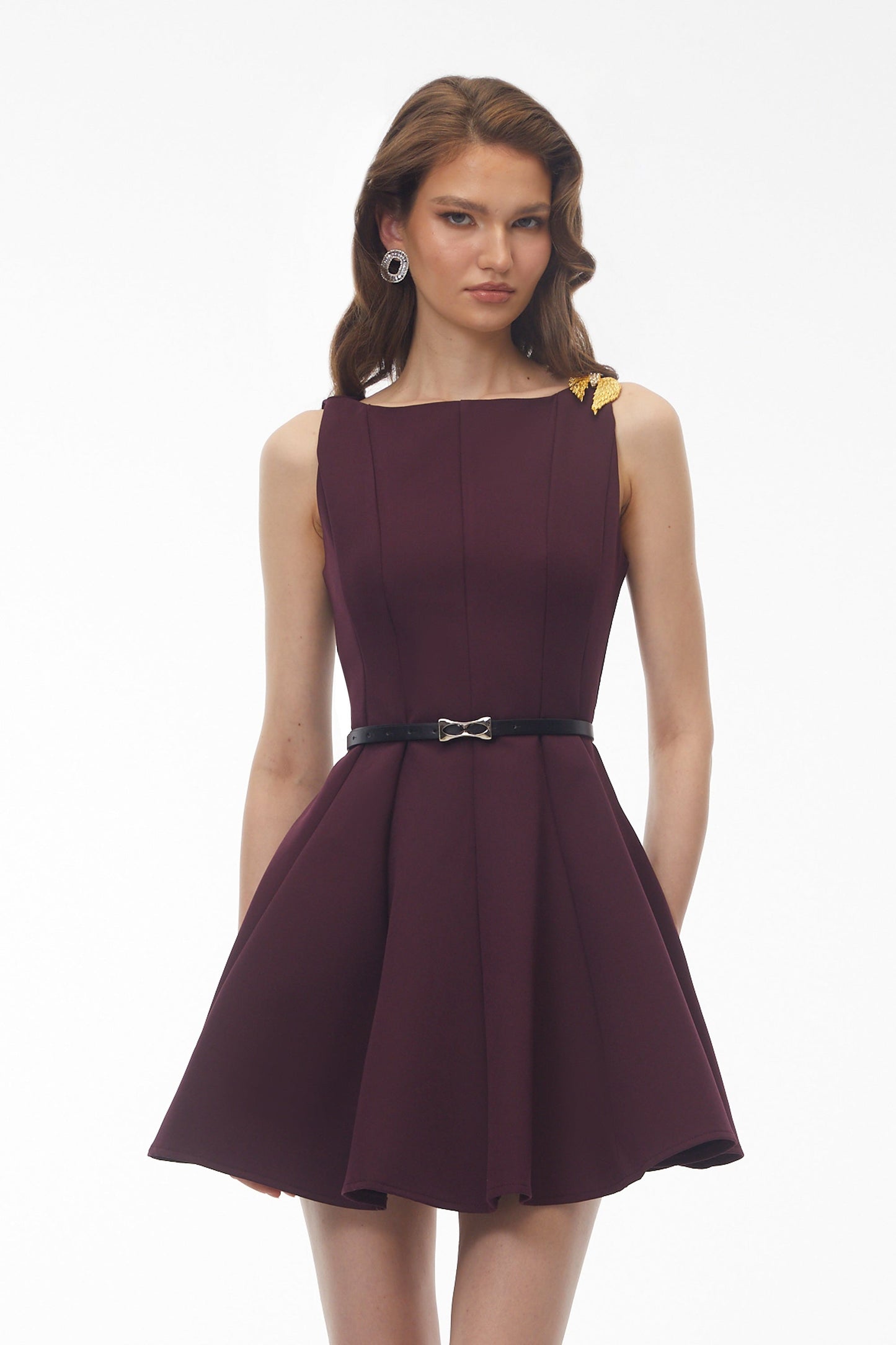 Willow Purple Sleeveless Pleated Mini Dress