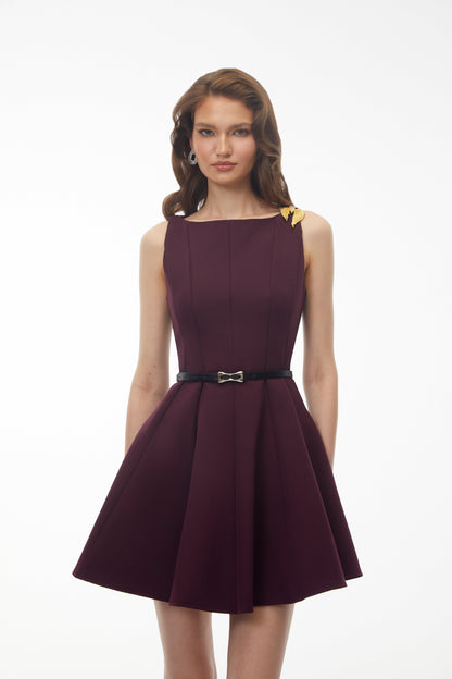 Willow Purple Sleeveless Pleated Mini Dress