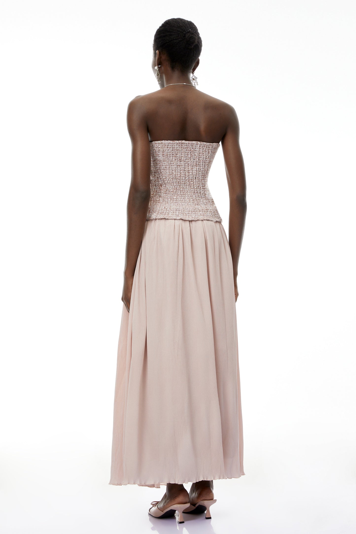Zephyrine Pink Off Shoulder Ruched Maxi Dress