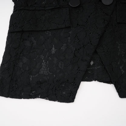 Zoé Black Sheer Lace Blazer & Trousers Matching Set