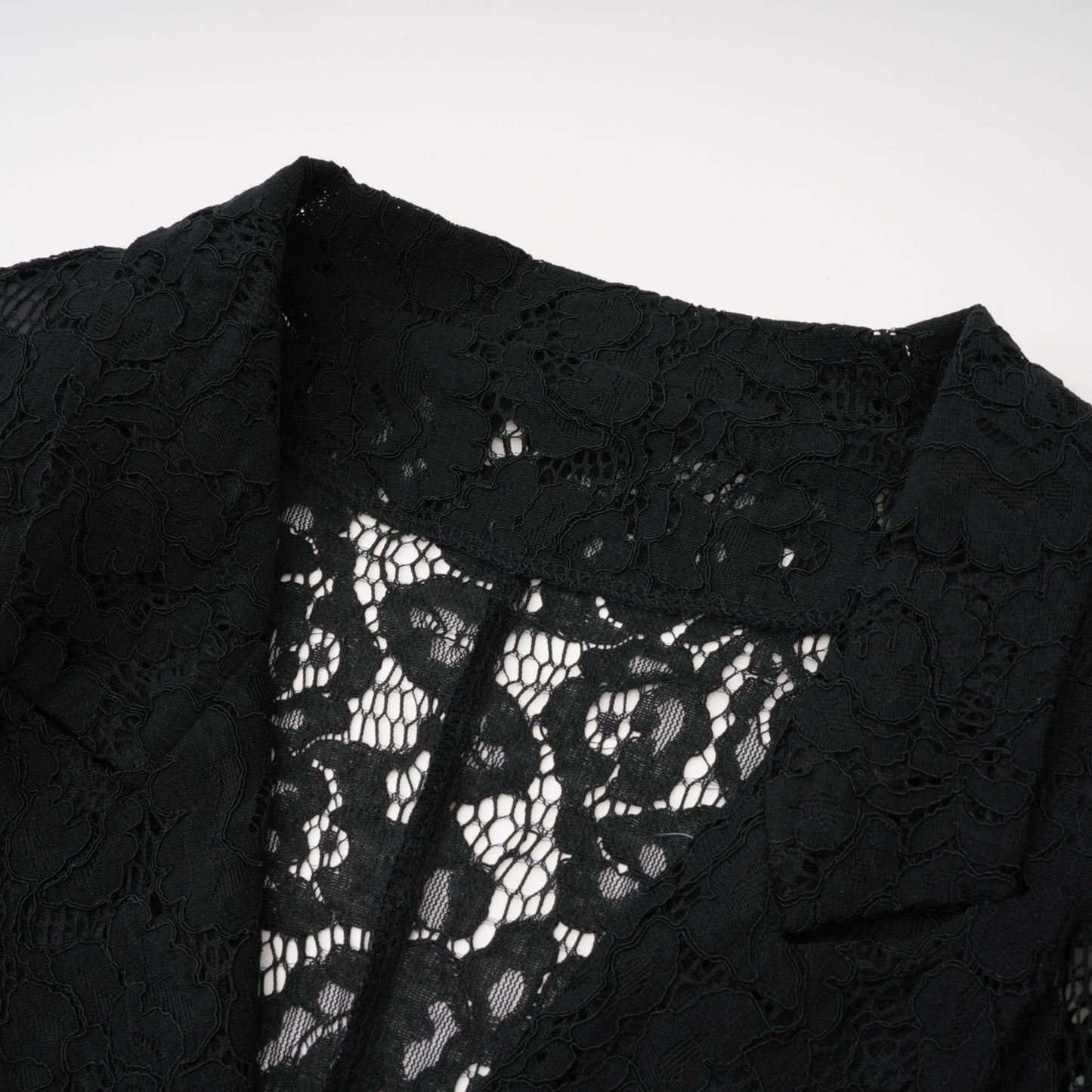Zoé Black Sheer Lace Blazer & Trousers Matching Set