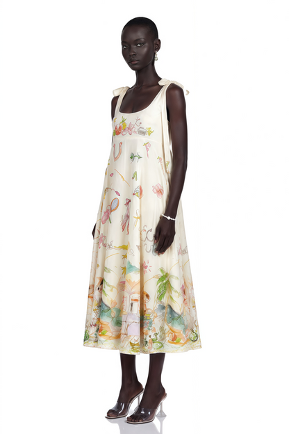 Zohar Green Color Block Print Maxi Dress