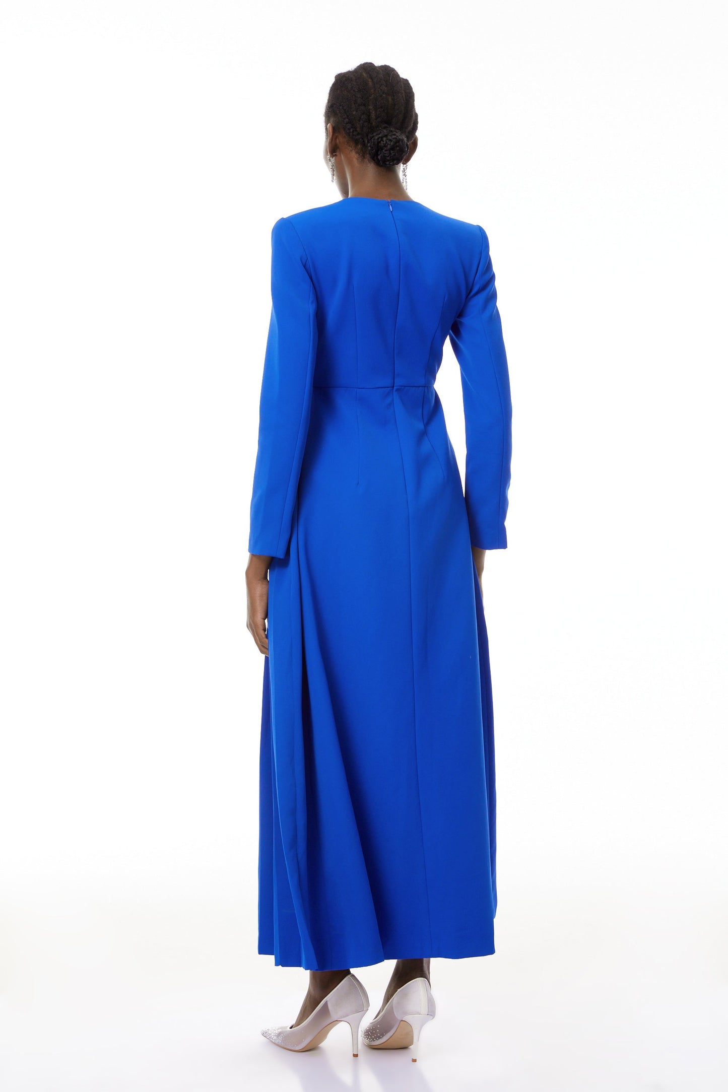 Zosia Blue Crystal Embellished Maxi Dress