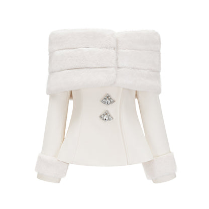 Caitlin Faux-fur Jacket & Skirt Matching Set