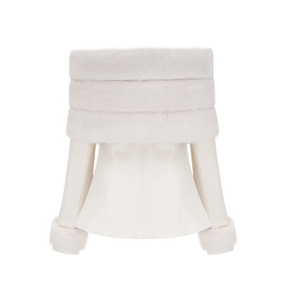 Caitlin Faux-fur Jacket & Skirt Matching Set