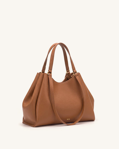 Virelia Double Handle Tote Bag - Cognac