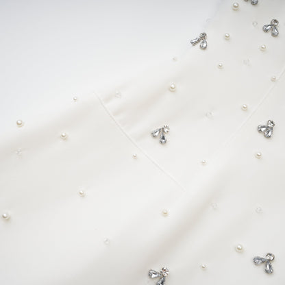 Melisande white embellished midi dress