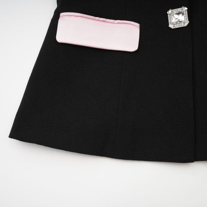Uaine Black Two-Piece Jacket and Skirt Set
