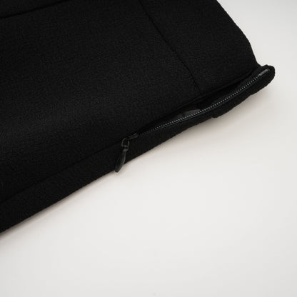 Uaine Black Two-Piece Jacket and Skirt Set