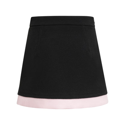 Uaine Black Two-Piece Jacket and Skirt Set