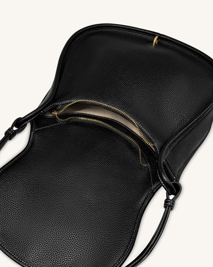 Arla Small Hobo Bag - Black Pebbled