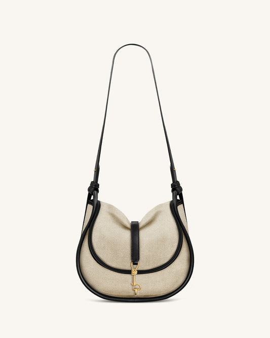 Arla Small Hobo Bag - Black Canvas