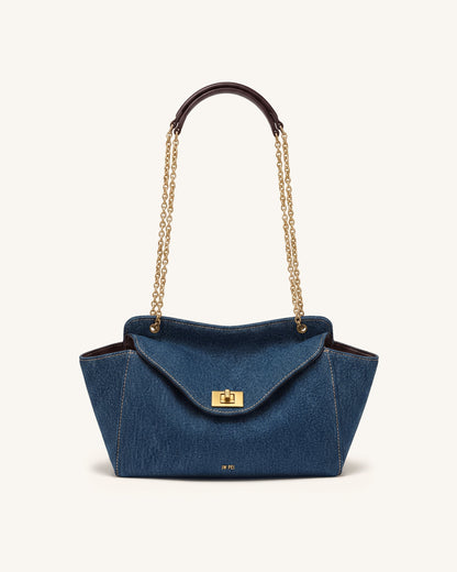 Lucia Envelope Chain Shoulder Bag - Blue Denim